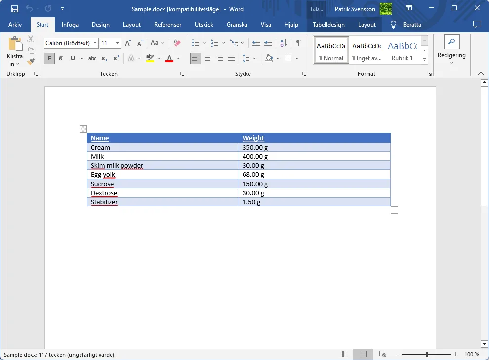 Screenshot: Reports Dialog