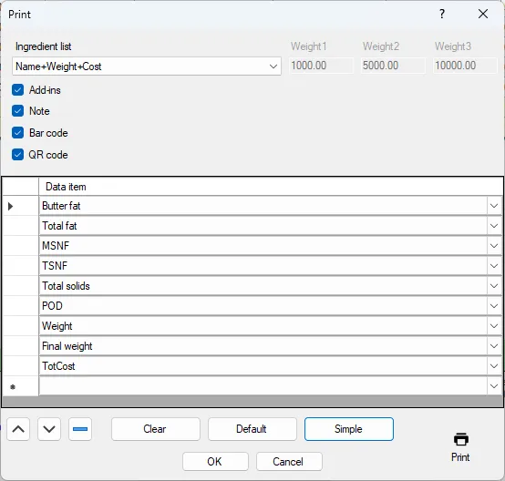 Screenshot: Print Dialog