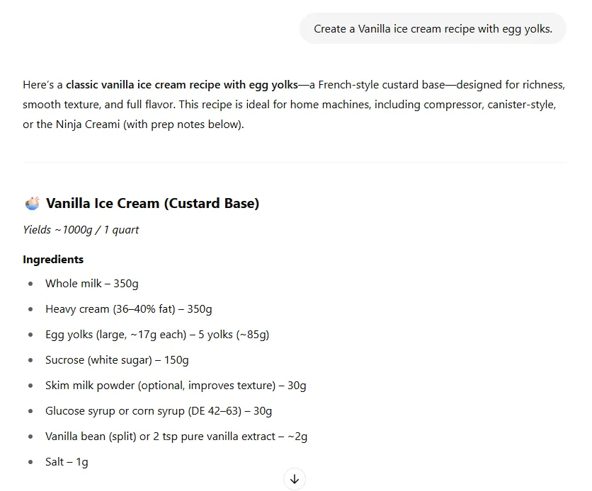Screenshot: AI Meets Ice Cream Calc