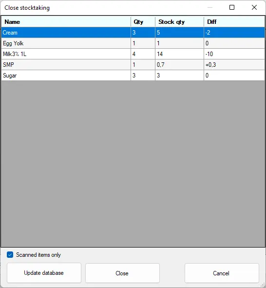 Screenshot: Production planning