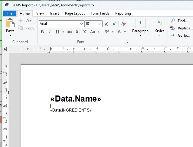 Screenshot: Reports